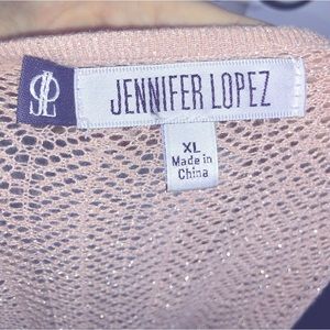 XL Jennifer Lopez Pink Crochet Pullover Top